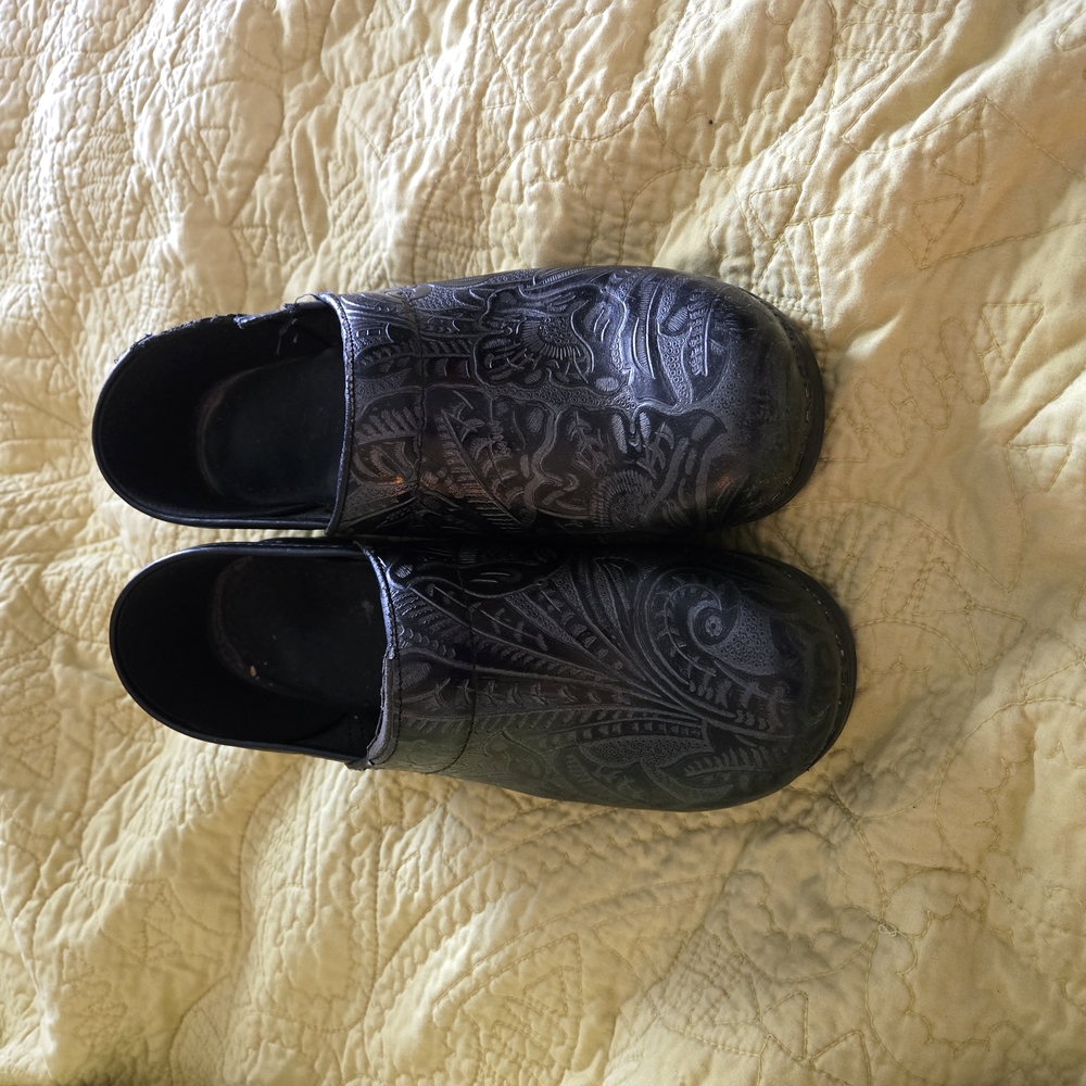 Kids Black Patterned Shoes
